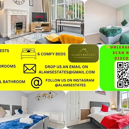 Holiday home Roundhay 4-bed With Free Parking Wi-fi *